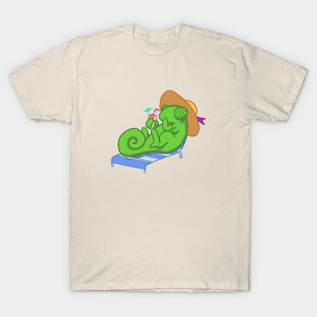 Sunbathing Chameleon T-Shirt by greys